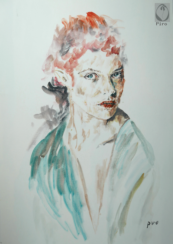 oil on paper - olio su carta di Piro